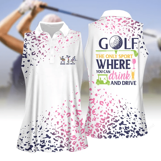 Where you can drink and drive women golf apparel, women short sleeve polo shirt, sleeveless polo shirt GY1802