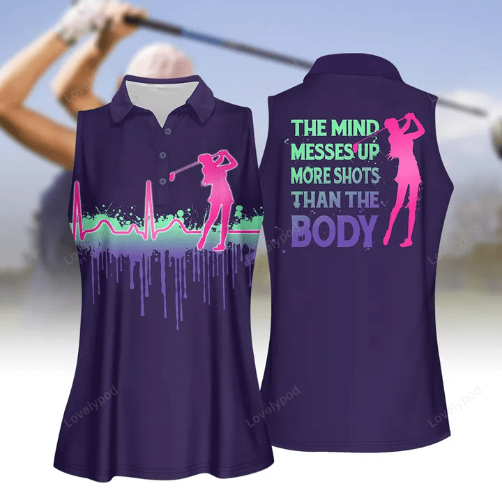 The mind messes up gradient women golf apparel women short sleeve polo shirt, sleeveless polo shirt GY1819