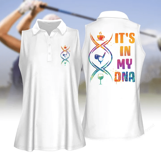 Watercolor it's in my dna women golf apparel, women short sleeve polo shirt, sleeveless polo shirt GY1822