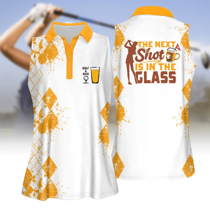 The next shot is in glass beer women golf apparels, short sleeve polo shirt, sleeveless polo shirt GY1831