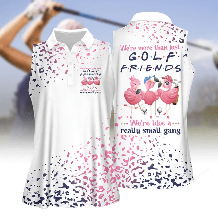 Small gang flamingo leopard women golf apparel, women short sleeve polo shirt, sleeveless polo shirt GY1836