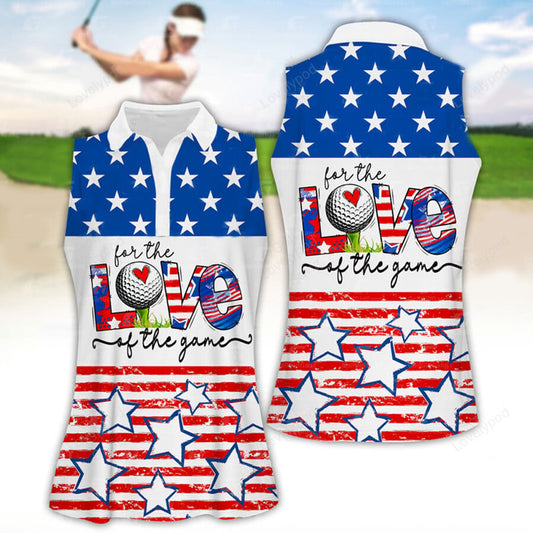 4th july for the love of the game women golf polo shirt, funny golf shirt, women golf sleeveless polo shirt GY1858