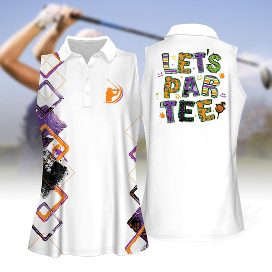 Let's par tee halloween women golf apparels, women golf shirt, women's sleeveless golf shirts, halloween shirt GY1958