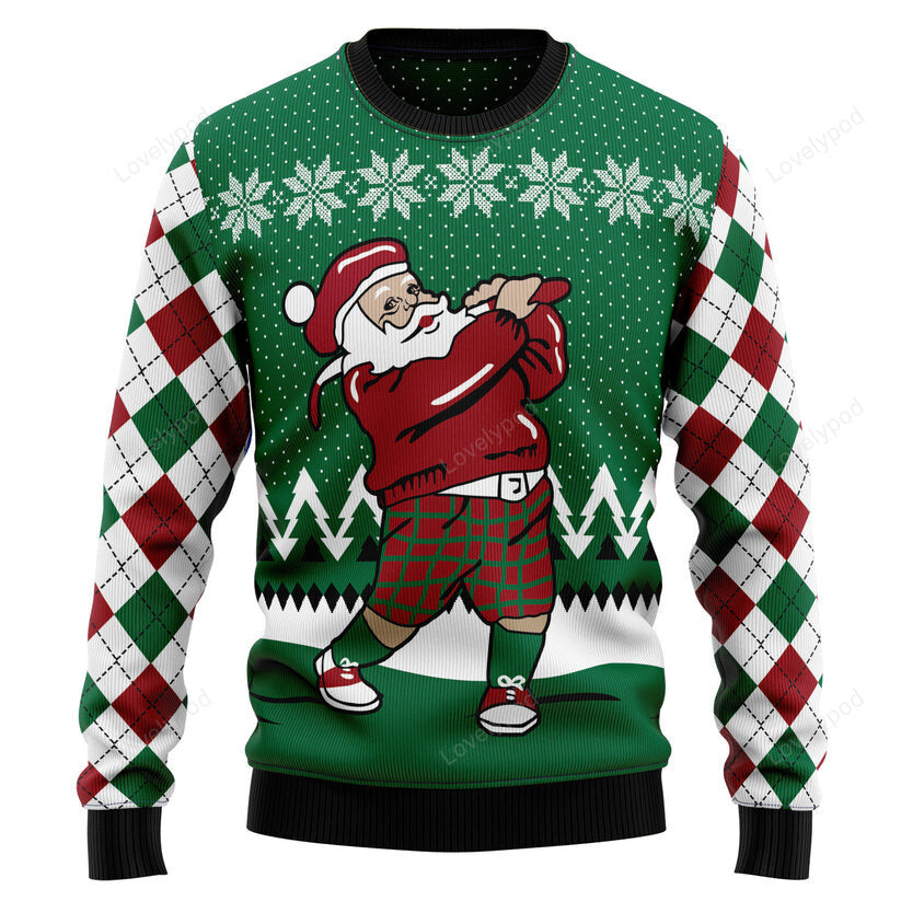 Golfer santa ugly christmas sweater for men and women GY3194