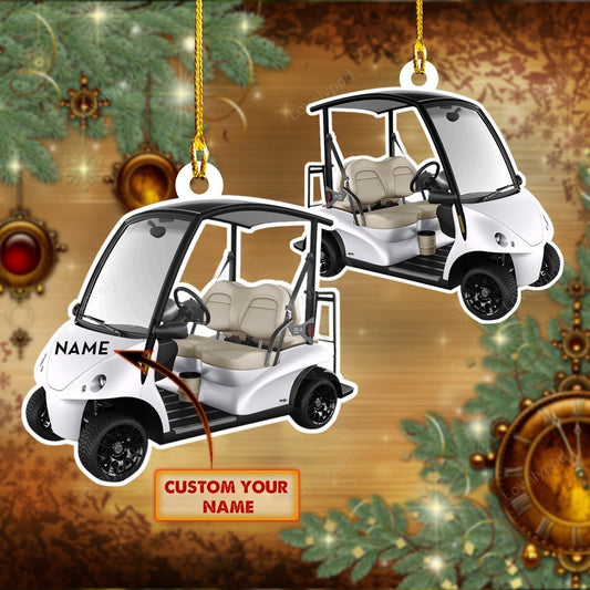 Golf buggy personalized christmas ornament, custom golf car ornament, christmas gift for golf lover OY0002
