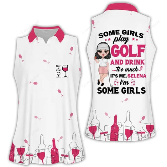 Custom some girls women golf apparels, golf sleeveless polo shirt GY1977