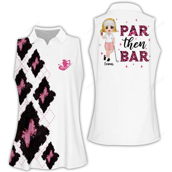 Custom par then bar women golf polo shirt, golf sleeveless polo shirt for women GY1987