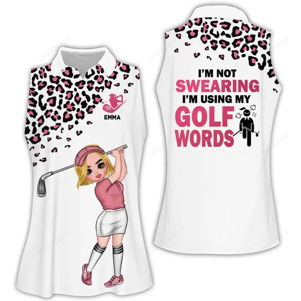 Custom golf girl women golf polo shirt, golf sleeveless polo shirt for women GY1988