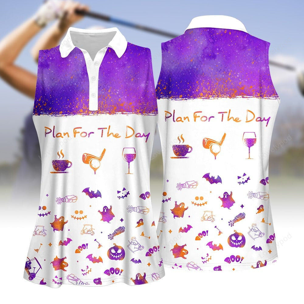 Plan for the day halloween women golf apparels, halloween golf polo shirt for women GY1999