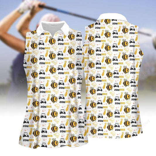 Zombee golf pattern women golf apparel, halloween golf polo shirt for women GY2035