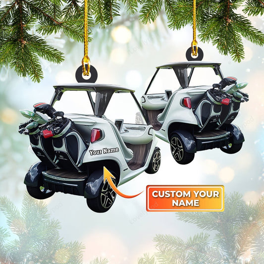 Golf cart custom shaped ornament, golf ornament, christmas gift for golf lover OY0004