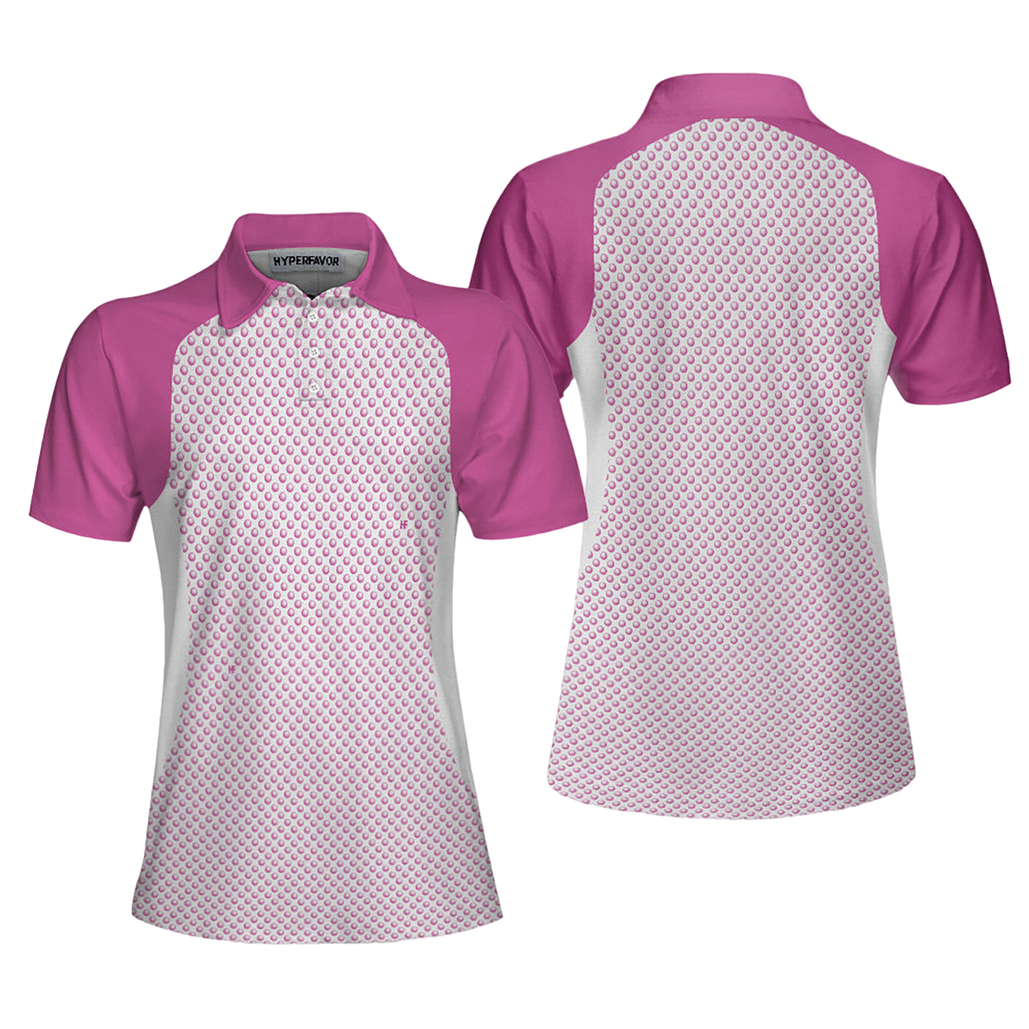 Pink Golf Balls Seamless Pattern Polo H0290