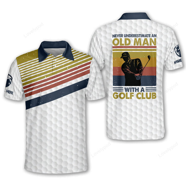 Old man with a golf club polo shirt, custom golf shirt for men, men's golf polo shirt GY2062