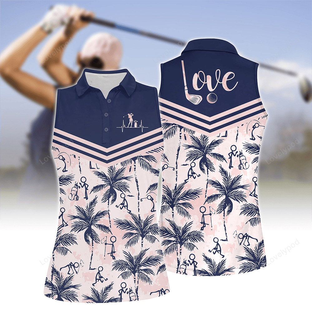 Women's golf polo shirt, women's sleeveless golf shirts, funny women golf shirts GY2110