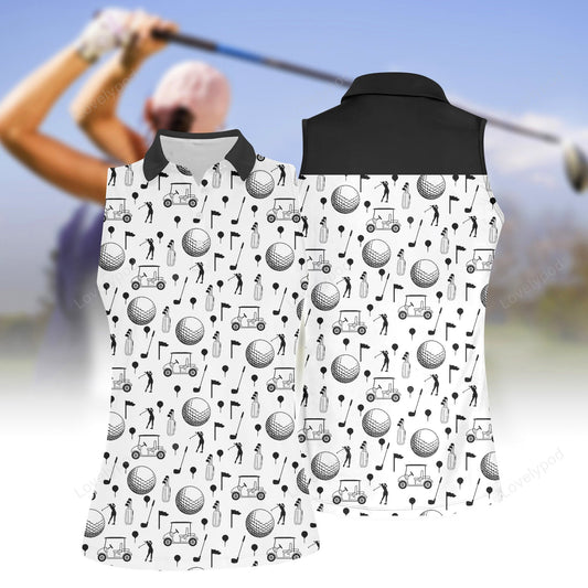 Golf club playing golf women sleeveless polo shirt, women's sleeveless golf shirts, funny women golf shirts GY2112