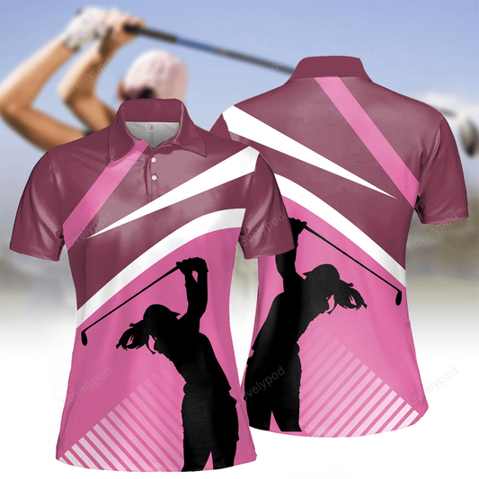 Pink womens golf shirt, women golf polo, golf lovers gift, funny women golf shirt GY2187