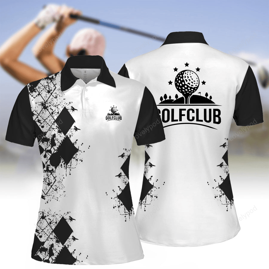 Women's golf club printed short sleeve polo shirt, funny women golf shirt, women golf shirt GY2192