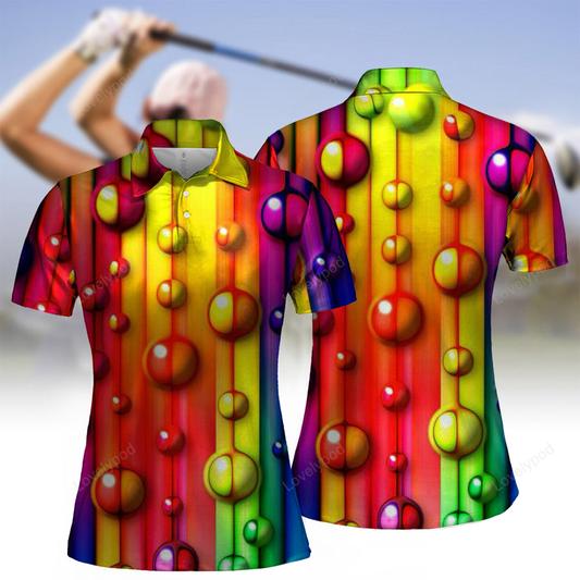 Women's multicolor polo shirt, golf lovers gift, ladies golf shirts GY2195