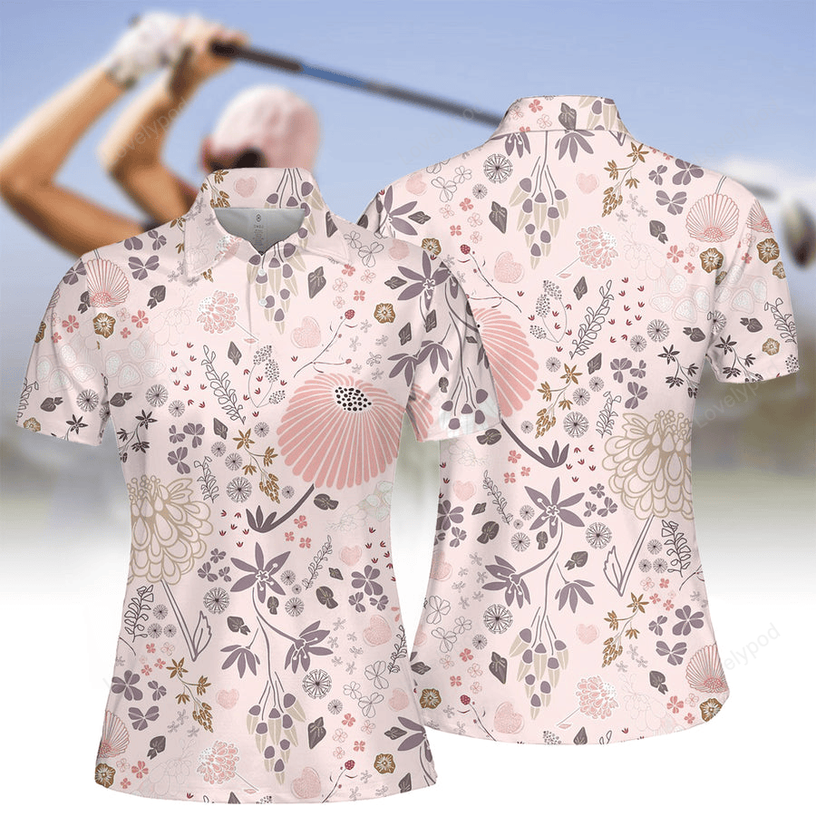 Women's floral short sleeve polo shirt & sleeveless polo shirt, ladies golf shirts, golf lovers gift GY2197