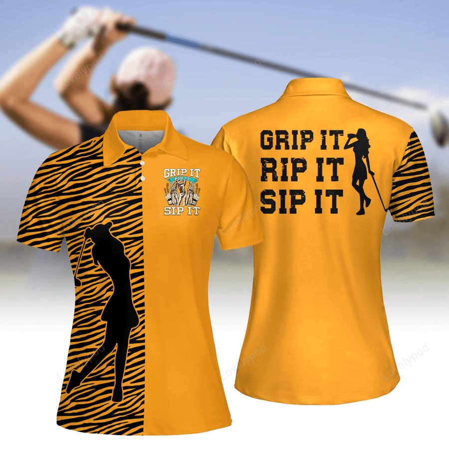 Grip it rip it sip it women short sleeve polo shirt, golf lovers gift, women golf polo GY2204