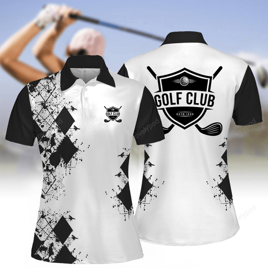 Women's golf club printed long sleeve polo shirt, women golf shirt, golf lovers gift GY2205