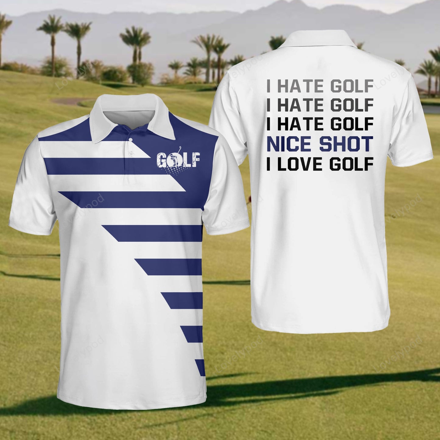 Men's i hate golf i love golf polo shirt, custom golf shirts, funny men golf shirt, golf team shirt GY2355