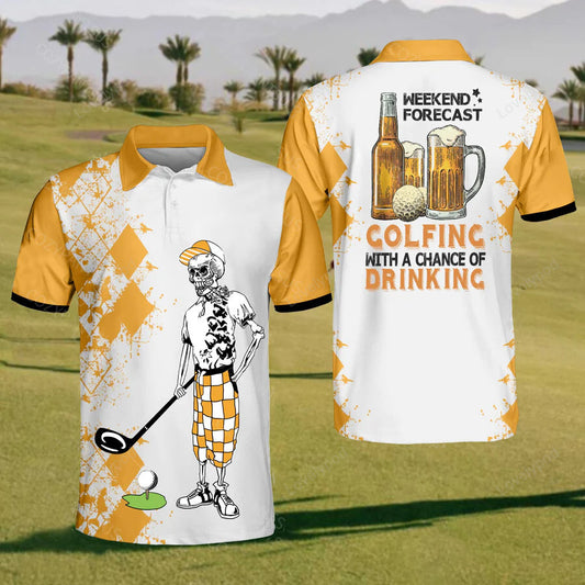 Men's golfing drinking polo shirt, custom golf gold shirts, funny men golf shirt, golf team shirt GY2363