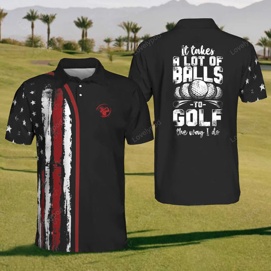 Men's it take a lot of golf balls polo shirt, golf shirt, golf team shirt, golf clothing GY2421