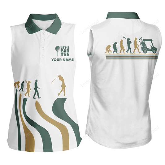 Evolution of the golf white sleeveless polo shirt lets par tee custom golf shirts for women golf gift GY2978