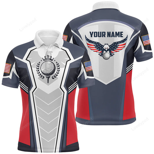 American eagle golf polo shirt customized us flag golf shirts for men GY2993