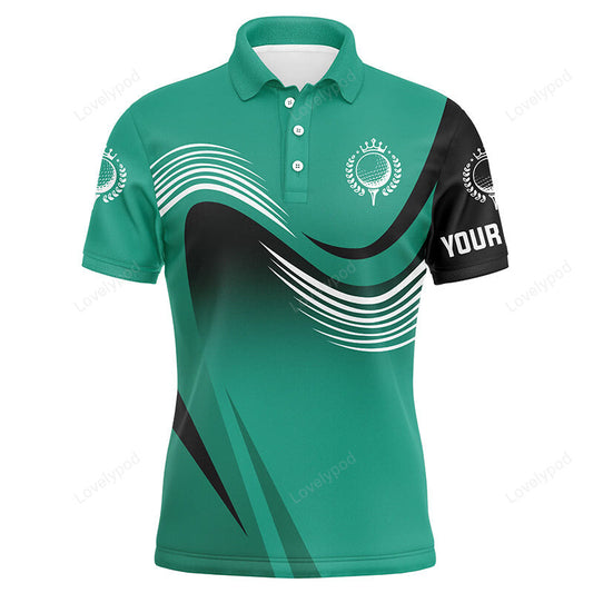 Men golf polo shirts, custom name men green golf tournament polo shirts GY3011