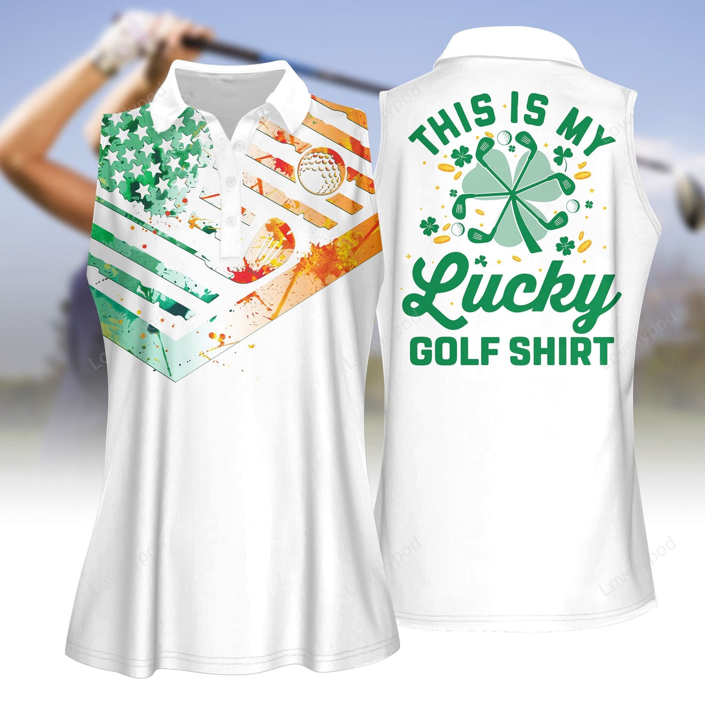 This is my lucky golf shirt st patrick's day golf apparels, polo shirt for women, women golf shirt GY3198