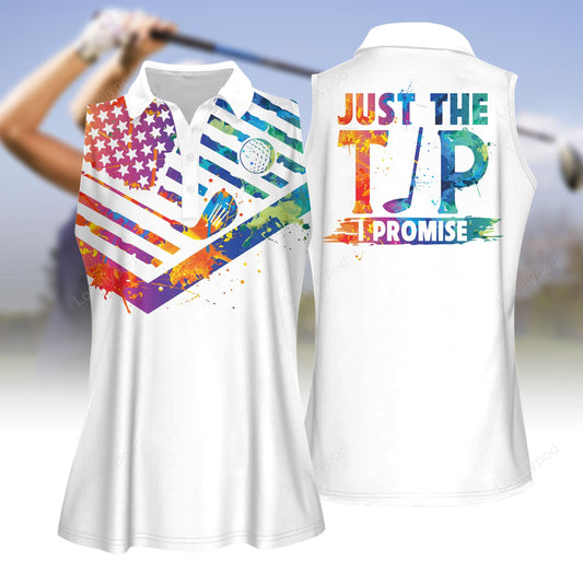 Water color just the tip i promise golf sleeveless polo shirt, ladies golf shirt, golf polo shirt for women GY3213