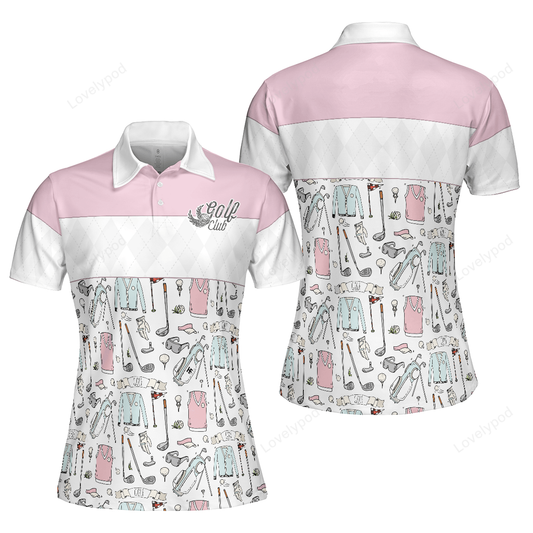 Golf life in pink short sleeve women polo shirt, custom name golf shirt, funny golf shirts GY3227