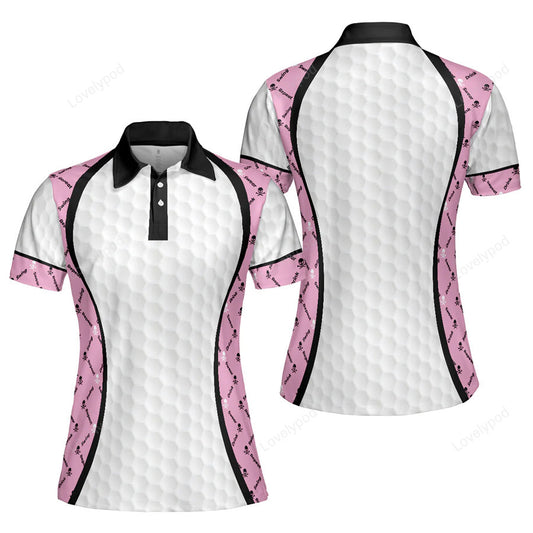 Swing swear and repeat golf girl life golf short sleeve women polo shirt, argyle pattern golf shirt for ladies GY3232