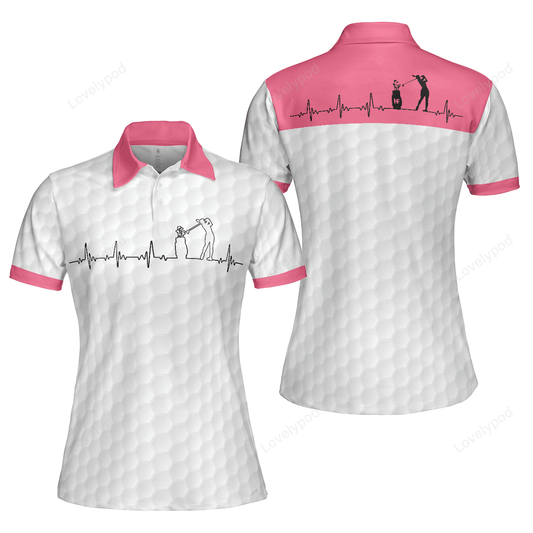 Golf is my heart pink golf short sleeve women polo shirt GY3239