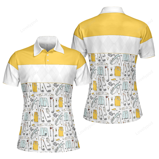 Golf life in yellow short sleeve women polo shirt, funny golf shirt, golf polo shirt for ladies GY3249