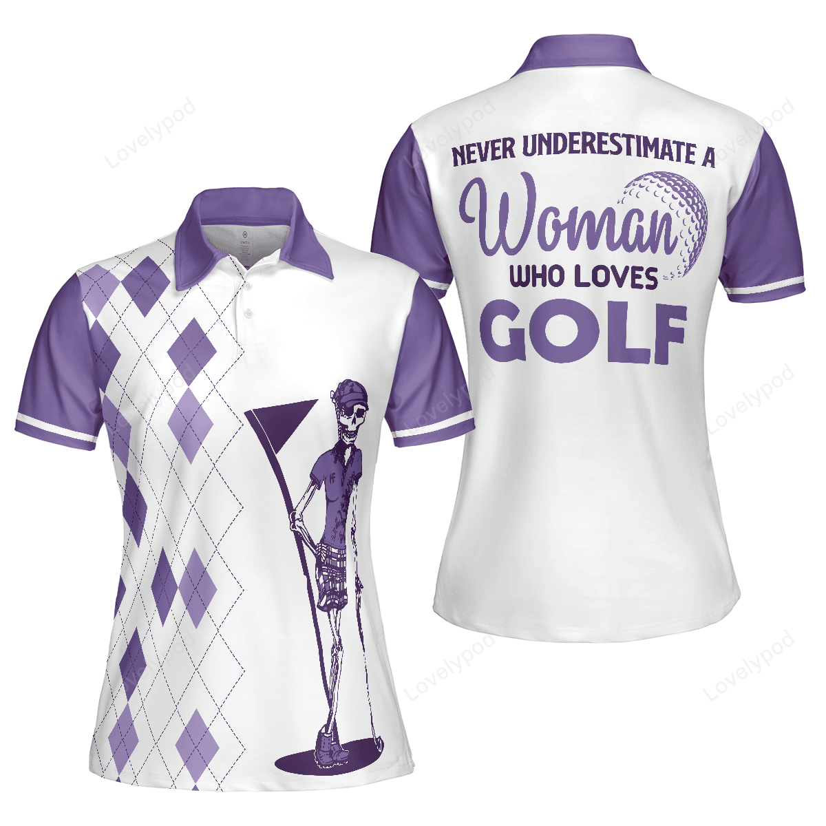 Never underestimate a woman who loves golf v2 short sleeve women polo shirt GY3287