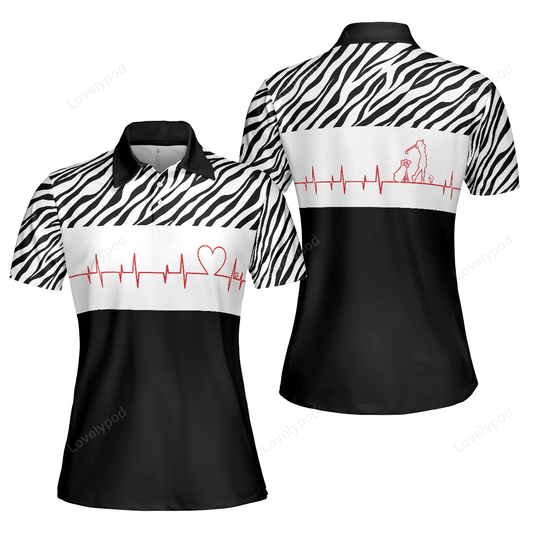 My heart beats for golf short sleeve women polo shirt, funny golf shirts for women GY3297