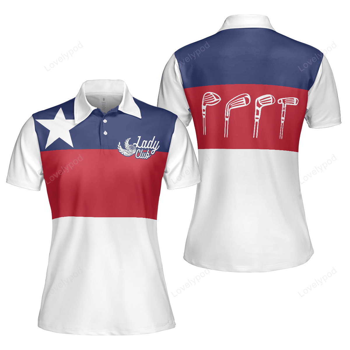 Lady squad texas short sleeve women polo shirt, texas golf shirt for women GY3308