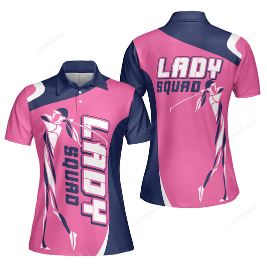 Lady squad golf girl women polo shirt, pink golf shirt for ladies, cool golf gift for women GY3313