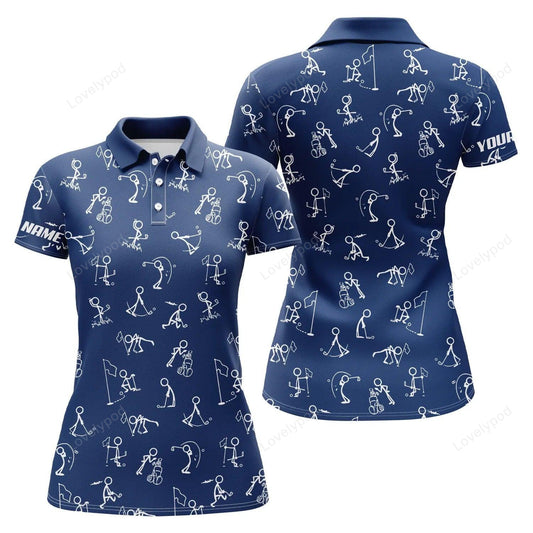 Personalized funny golf pattern green golf polo shirts, perfect gift for ladies, golf lovers, golfers GY3354