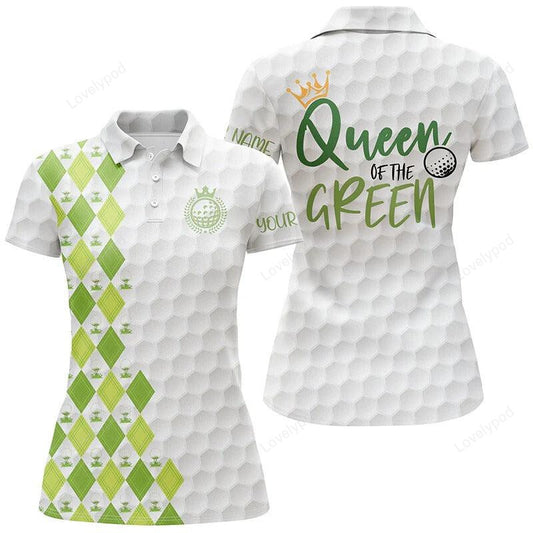 Green argyle pattern personalized queen of the green funny golf shirts - perfect gift for golfers, golf lovers GY3355