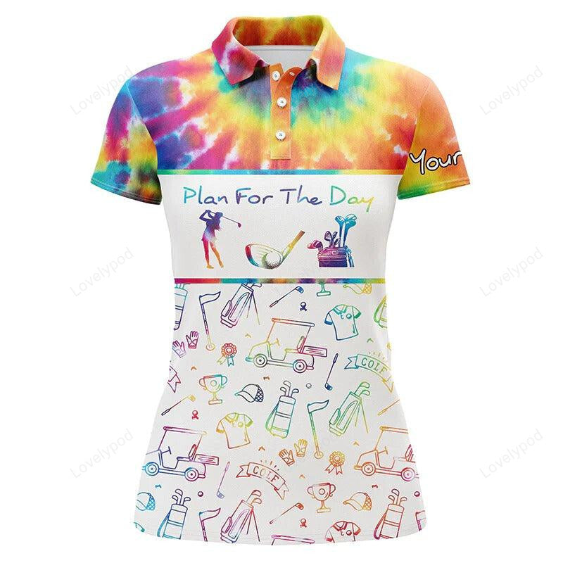 Plan for the day golf icons personalized women polo shirt, perfect gift for ladies, golf lovers, golfers GY3359