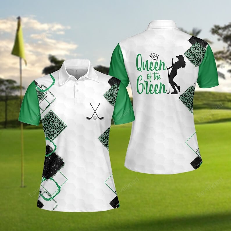 Queen of the green women golf polo shirt, cool gift for female golfers, golf player shirt GY3487