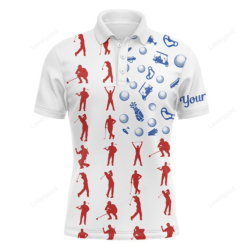 American flag golf icons men golf polo shirts, custom men patriotic polo shirts GY3724