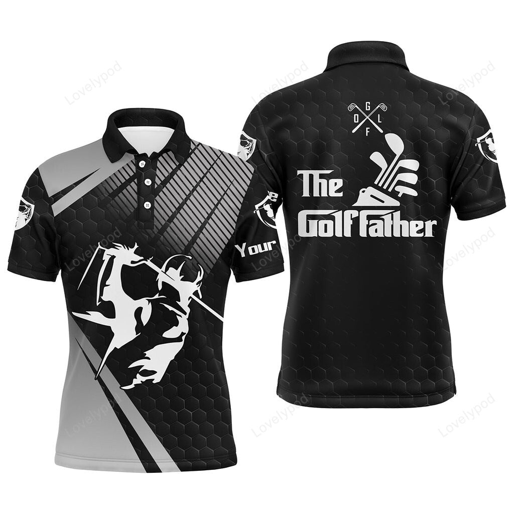 Personalized the golf father polo shirts for men black golf upf shirts, gifts for golf lovers GY3729