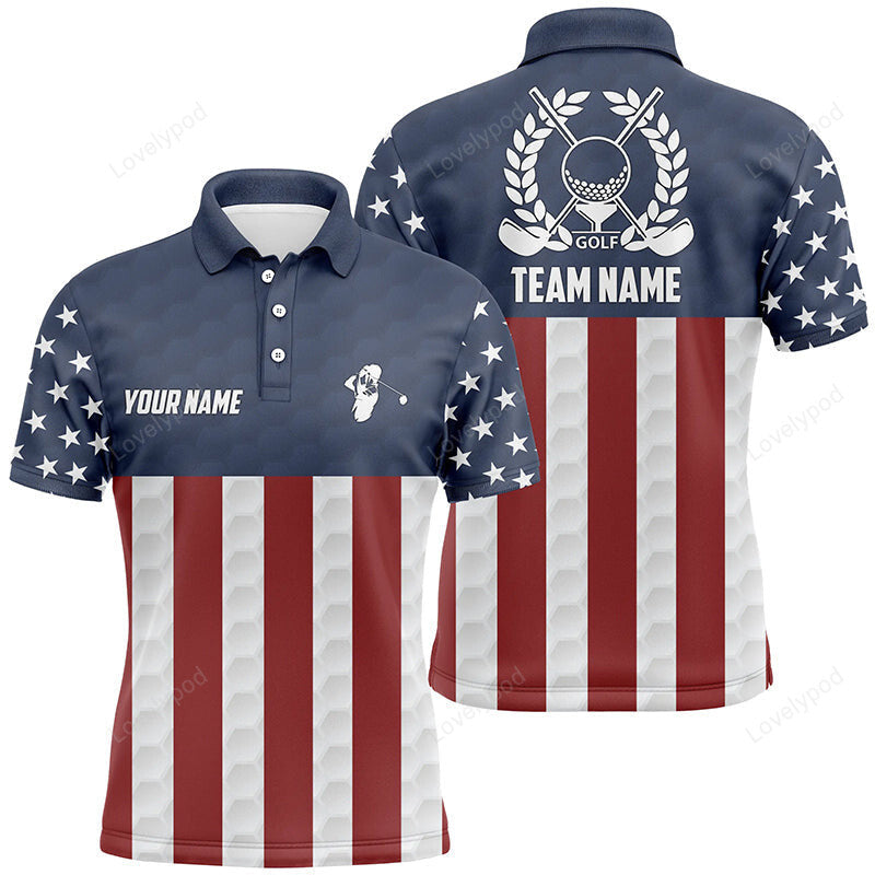 Men golf polo shirts american flag custom patriotic team men golf shirt, golfing gifts GY3741