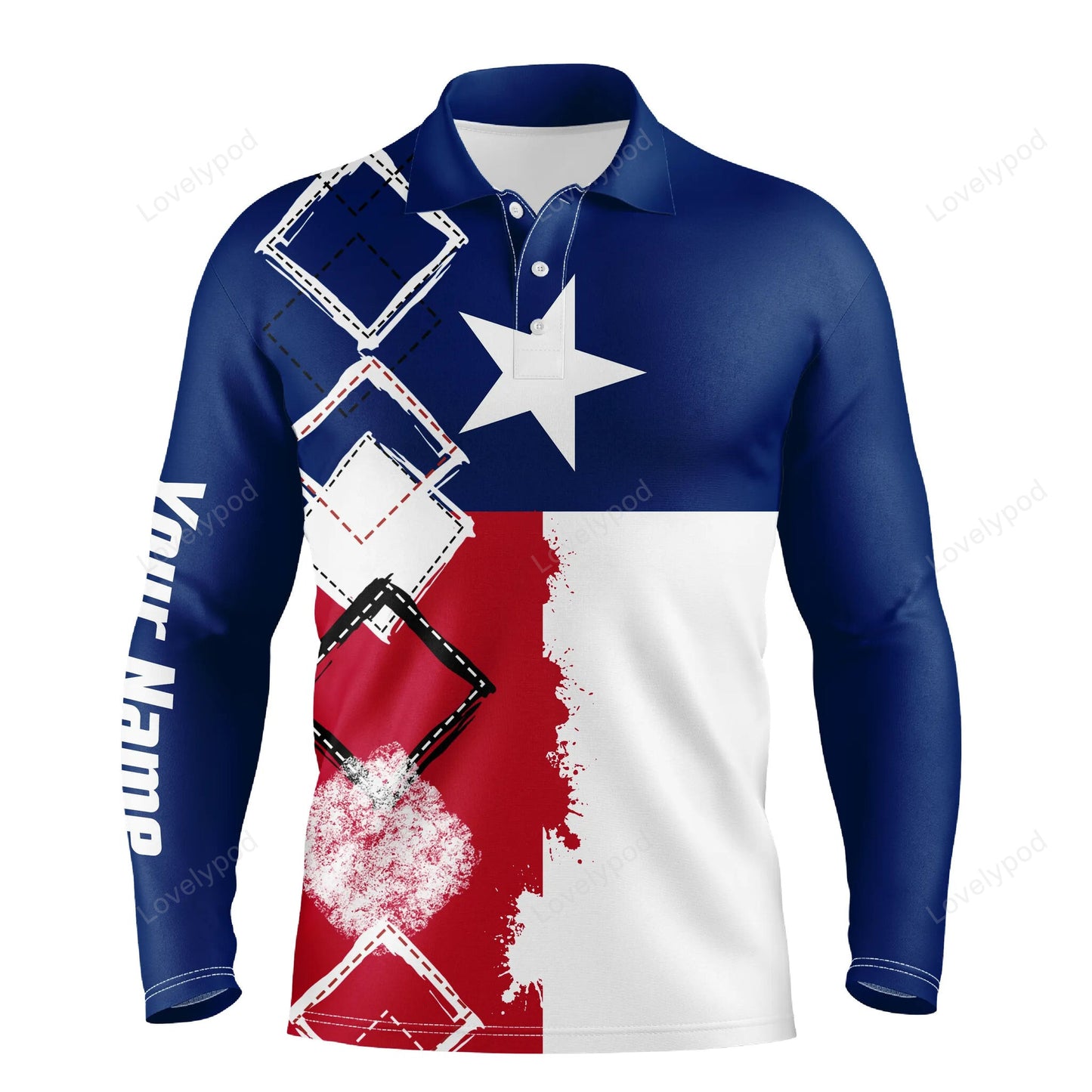 Men golf polo shirts texas flag patriot custom name golf shirts for men, gift for the golfers GY3804