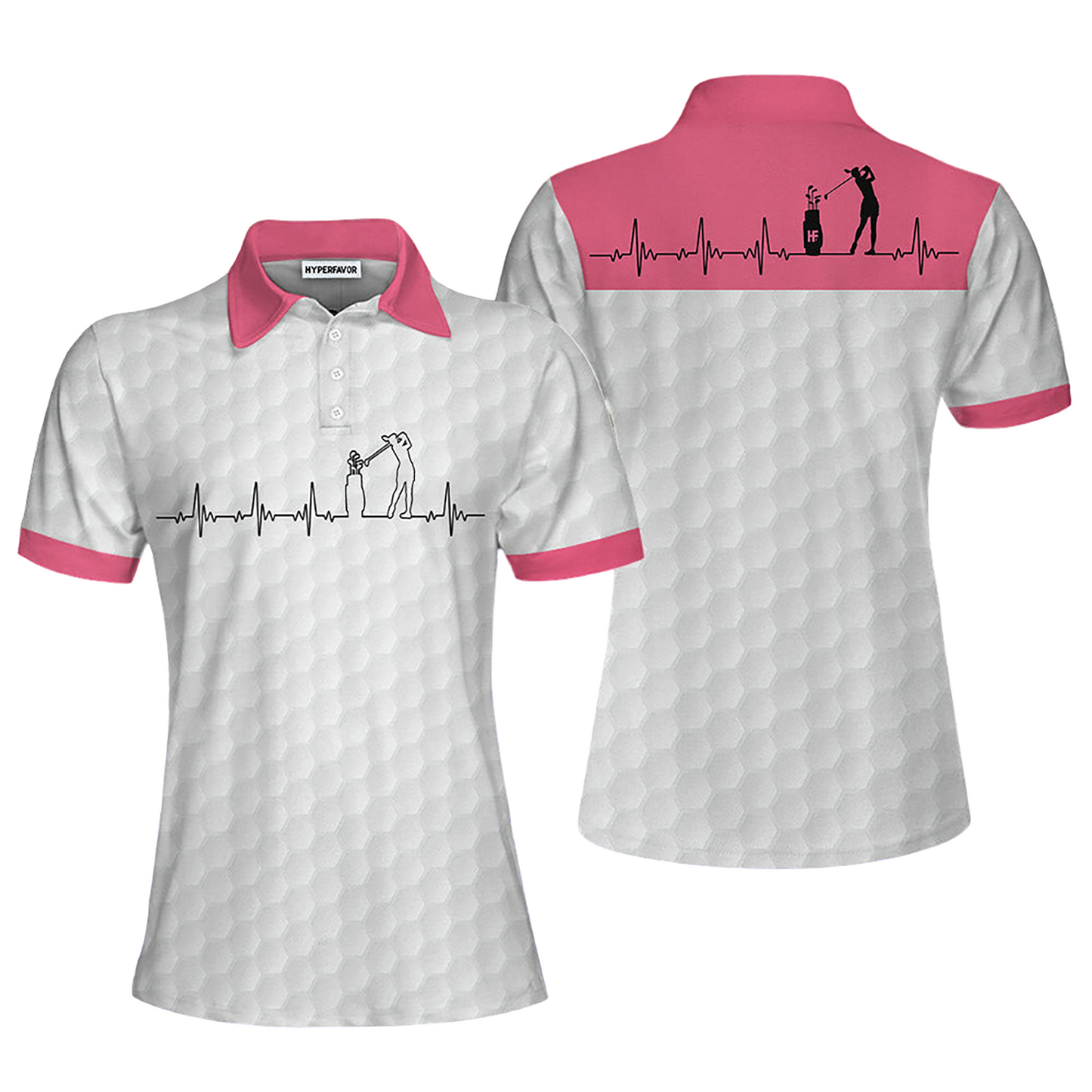 Golf Is My Heart Pink Women Polo H0297